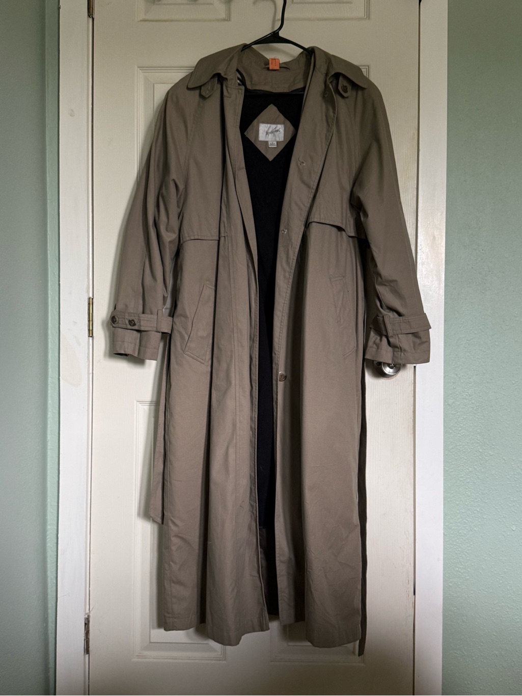 Vintage Jacqueline Ferrar Beige Trench Coat Size 12